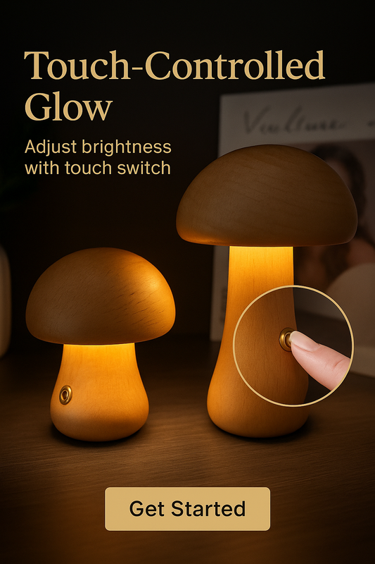 Wooden Mushroom LED Night Light