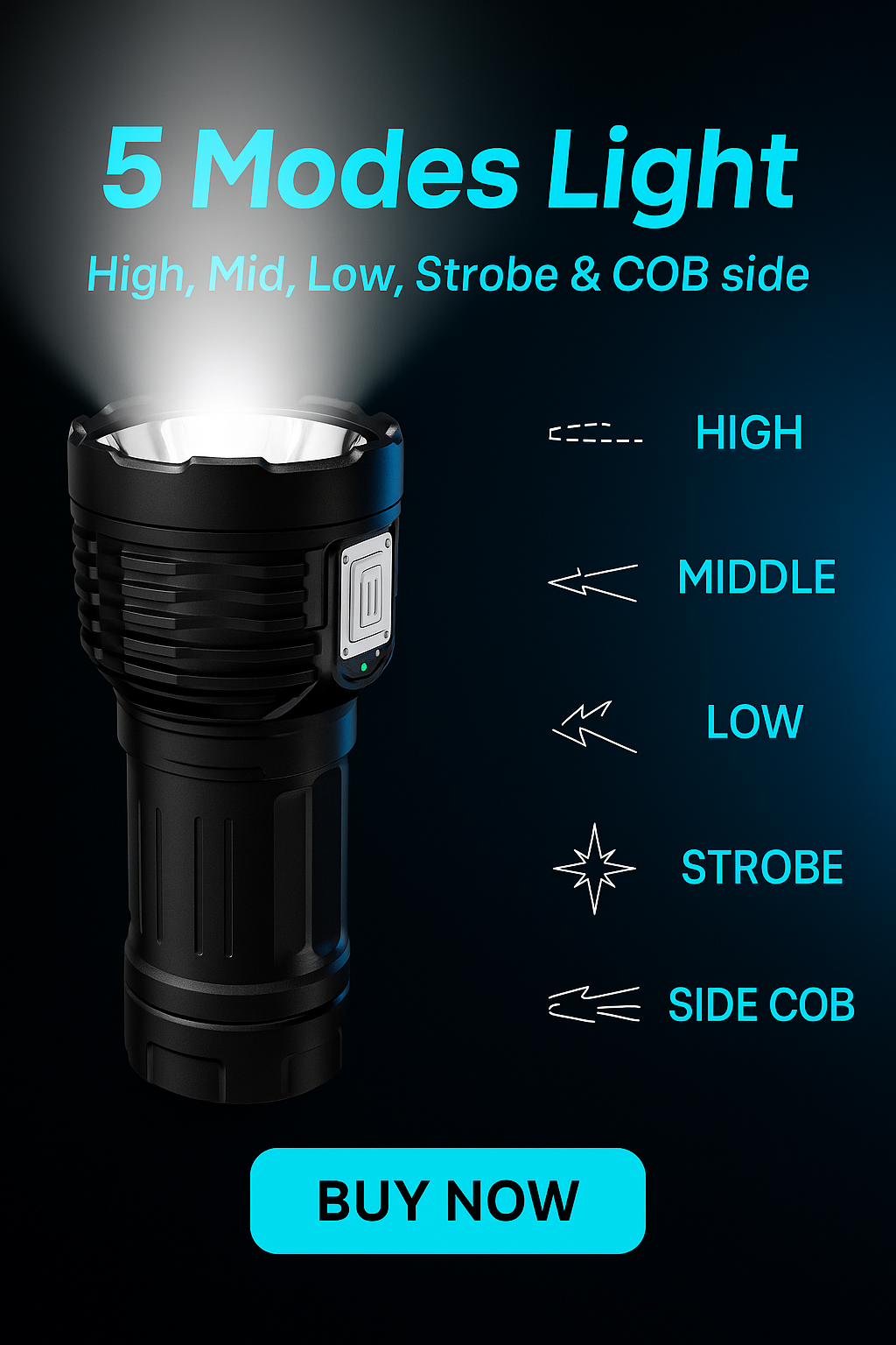 Super Bright Led Torch Light Flashlight Outdoor 30W, USB Rechargeable 1500mAh Led Torch, Mini Flashlight Home Emergency Light