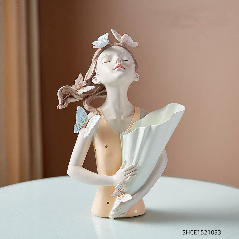 Abstract Resin Girl Figurine