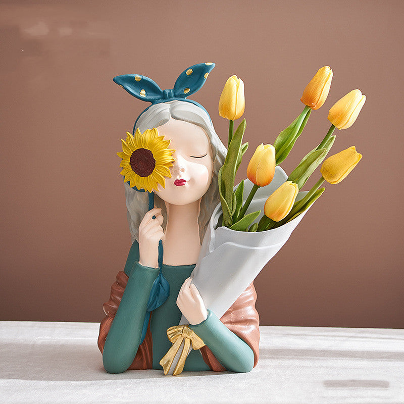 Abstract Resin Girl Figurine