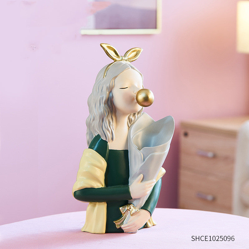 Abstract Resin Girl Figurine