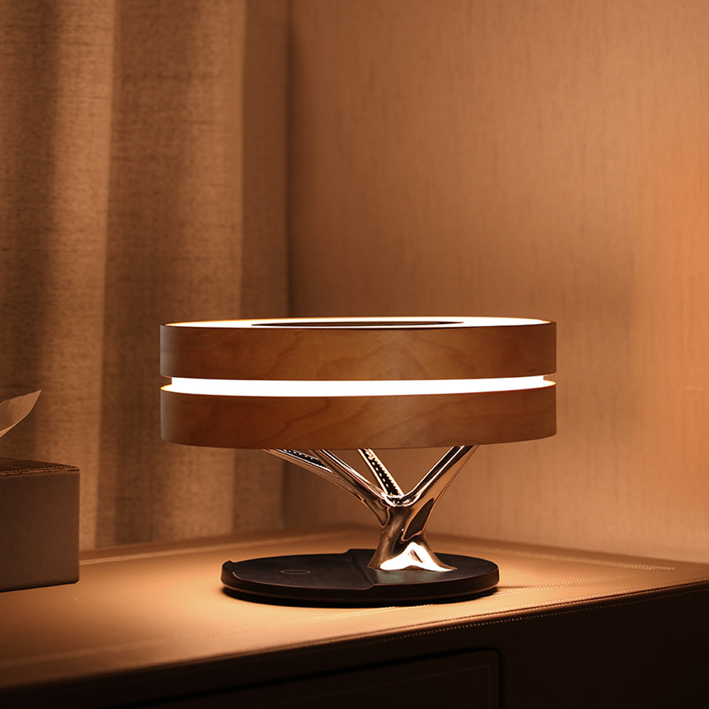 Round Intelligent Bluetooth Speaker Bed Lamp