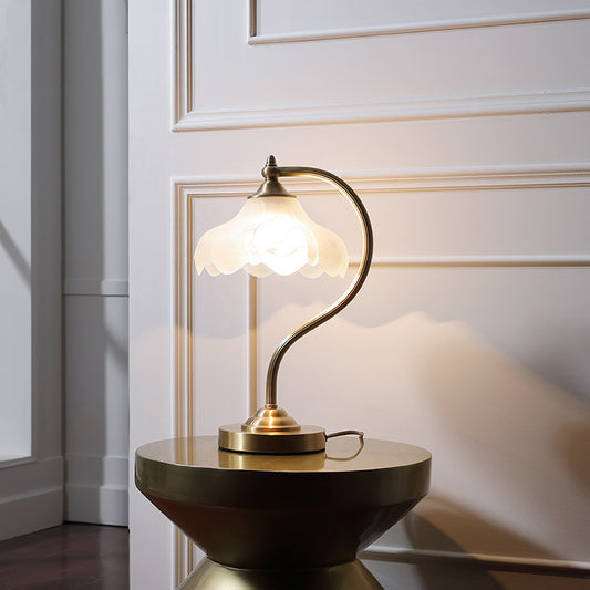 Copper & Glass Bedroom Bedside Lamp