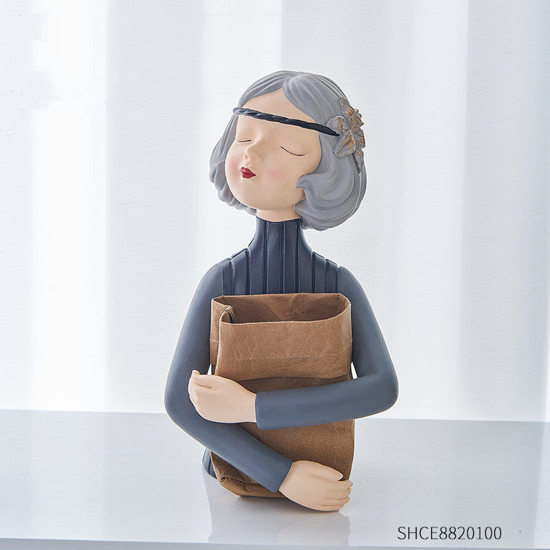 Abstract Resin Girl Figurine