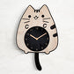 Wooden Cartoon Cat Wall Clock