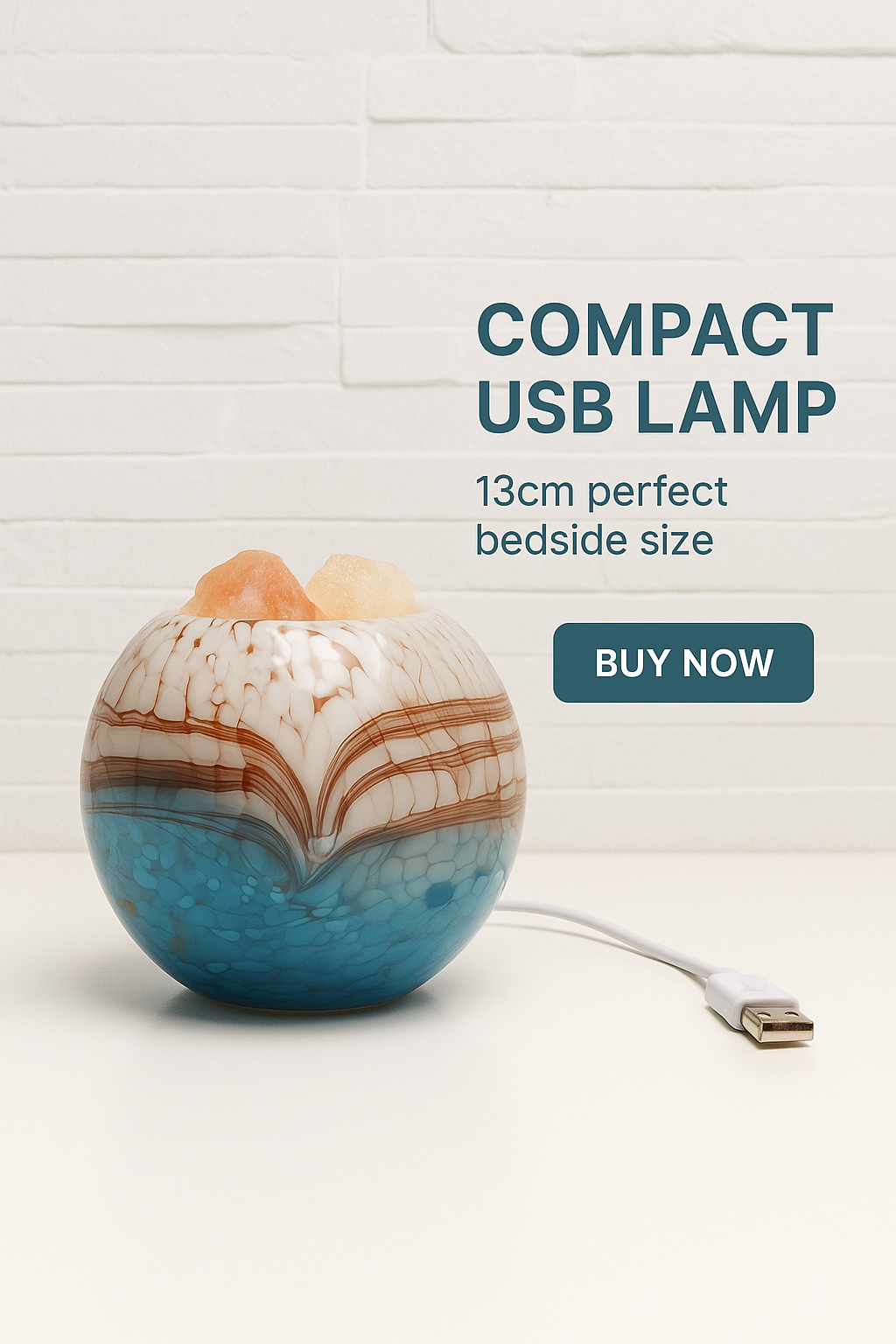 Hand-Blown Glass Bedroom Night Light