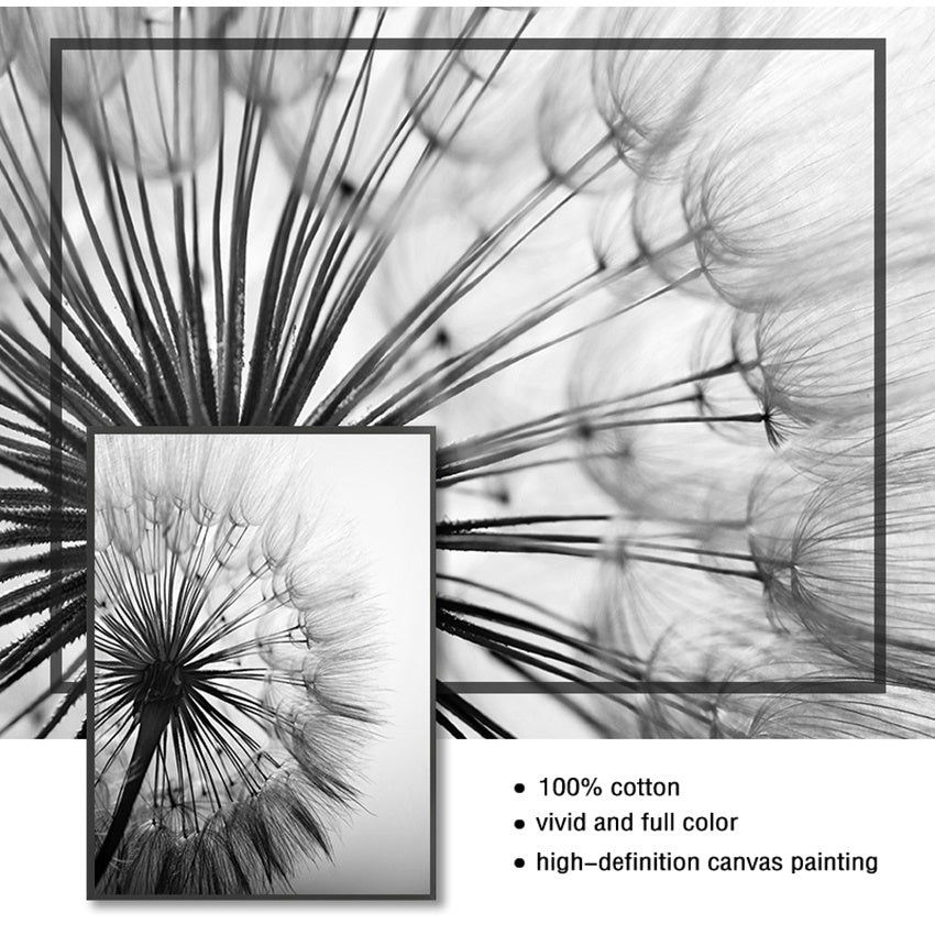 Frameless Abstract Dandelion Canvas Painting