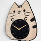 Wooden Cartoon Cat Wall Clock