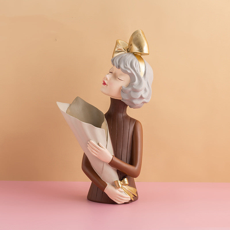 Abstract Resin Girl Figurine