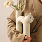 Cute Tube Cat Ceramic Vase